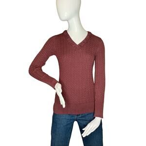 Eddie Bauer Knit Sweater Plum Size M Long Sleeve